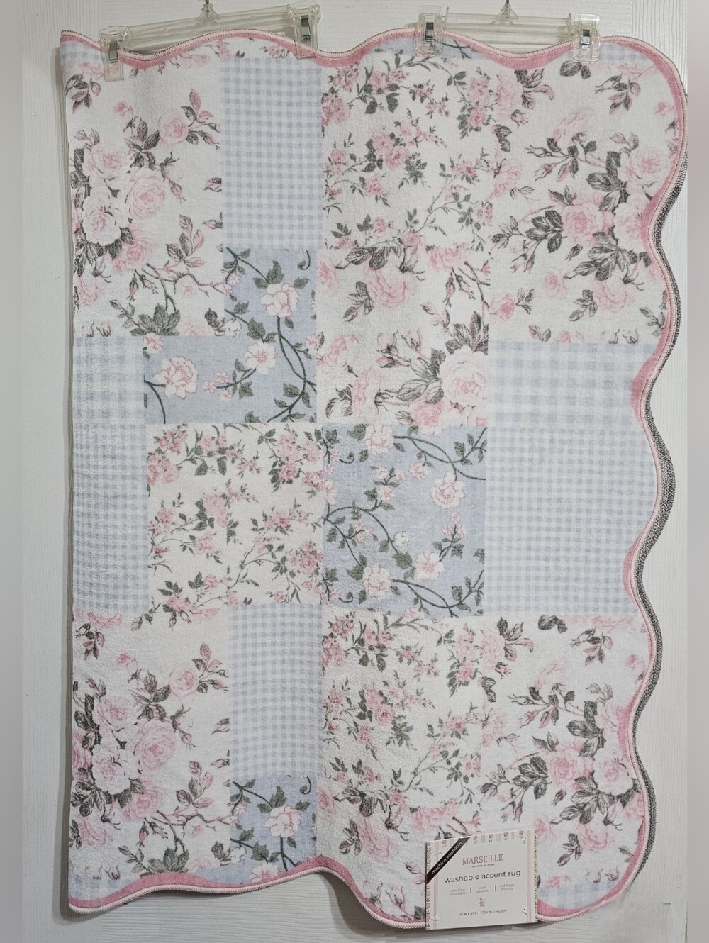 Shabby Chic Floral Patchwork Washable Rug